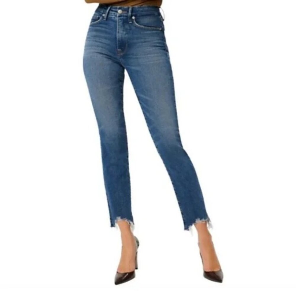 Good American Good Legs Cigarette Crop High Rise Skinny Jeans - Size 15